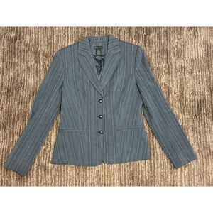 Grace Elements Professional‎ Gray Pinstripe Blazer Three-Button Office Wear